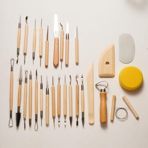 30Pcs Clay Sculpting Tool Kit – Pottery Polymer Clay Modeling Set for Carving, Shaping, Detailing, Ideal to Beginners, Professional Artists