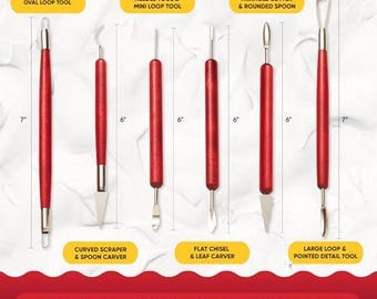 Clay Sculpting Tool Set – 6 Double-Ended Pottery Carving Tools