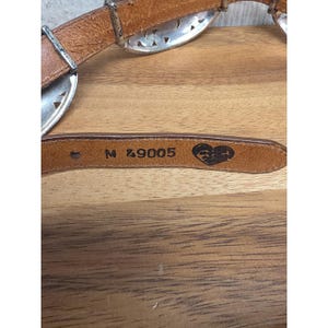 Vtg Brighton Brown Leather & Silver Womens M Belt Hook Latch Flowers 36" image 4