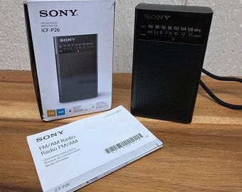 Discontinued Analog Sony ICF-P26 Portable Pocket FM/AM Radio W