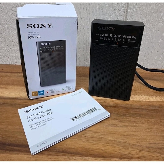 Discontinued Analog Sony ICF-P26 Portable Pocket FM/AM Radio W