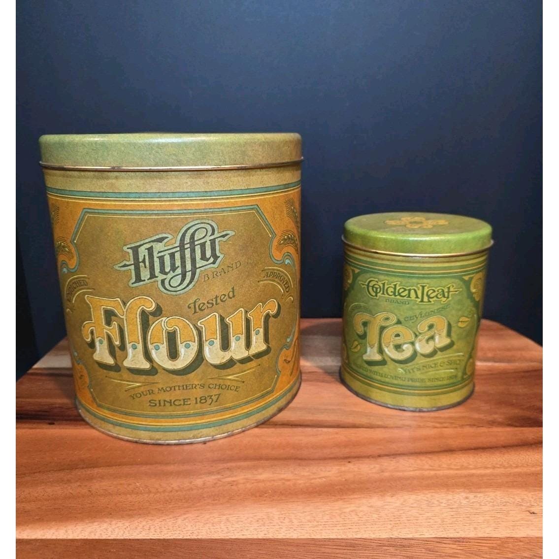 Fluffy Flour ヴィンテージ ブリキ缶 Fluffy Flour Tin - Etsy
