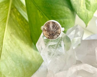 Sterling Silver Dendritic Agate Ring | Dendritic Agate Ring | Silver and Agate Ring | Natural Jewelry | One-of-a-kind Ring
