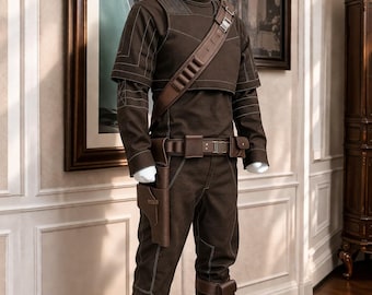 Mandalorian Din Djarin Cosplay Costume with Belt | Star Wars Bounty Hunter Flight Suit | Beskar outfit
