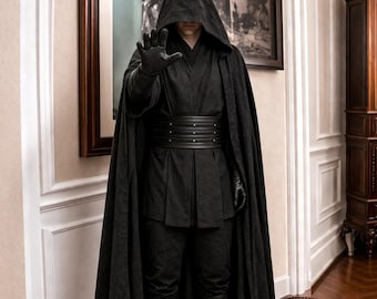 Darth Maul Inspired Costume | Sith Cosplay Outfit Men | Black Jedi Robe Cloak | Dark Side Star Wars Cosplay
