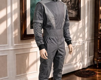 Mandalorian Bounty Hunter Gray Flight Suit Cosplay | Star Wars Din Djarin Costume Outfit | 3 Piece Beskar Under Suit