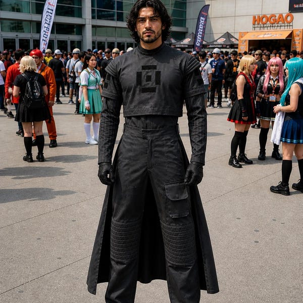 Mandalorian Dark Gray Flight Suit 4-Piece | Bounty Hunter Cosplay Set with Vest Custom Fit