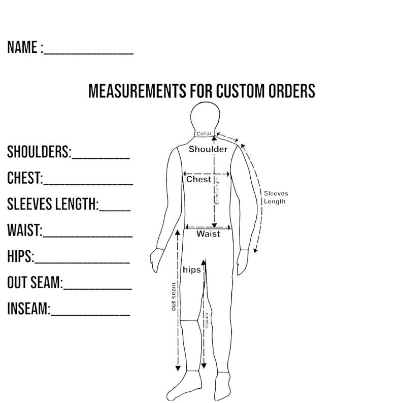 Peut inclure: Un diagramme en noir et blanc pour les mesures de v&ecirc;tements personnalis&eacute;s. Le diagramme comprend une silhouette humaine avec des zones &eacute;tiquet&eacute;es pour les mesures des &eacute;paules, de la poitrine, de la taille et des hanches. Le texte en haut indique "MESURES POUR COMMANDES PERSONNALIS&Eacute;ES".