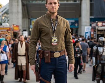 Star Wars Inspired 2-Piece Han Solo, Luke Bespin & Cassian Andor Outfit | Custom Star Wars Rebel Alliance Gear Outfit With Belt