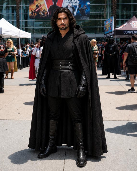 Darth Maul Inspired Cosplay Costume | Sith Cosplay Outfit Men | Black Jedi Robe Cloak | Dark Side Star Wars Custom Fit