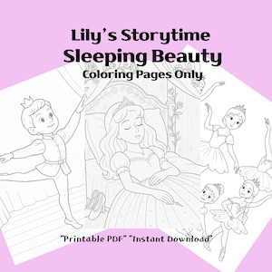 Sleeping Beauty Coloring Pages | Ballet Fairy Tale Coloring Book for Kids | Printable Digital Download