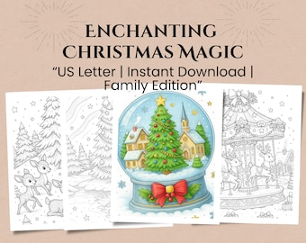 Fantasy Christmas Coloring Pages | 10 Magical Winter Scenes (Printable PDF)