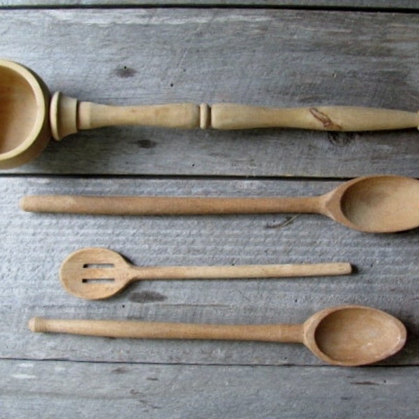 Vintage Wooden Utensils--RESERVED for Carrie