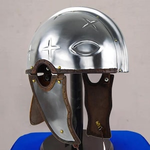 Late Roman Helmet: 18 Gauge Steel with Leather Liner for events