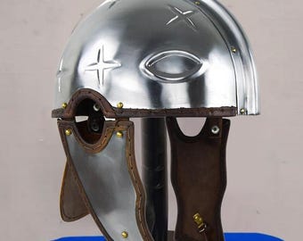 Late Roman Helmet: 18 Gauge Steel with Leather Liner for events