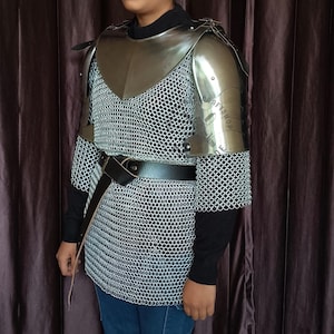 Medieval Pauldrons Shoulder Arms with Gorget 18 Gauge Steel For Renfaire Costume & Reenactment, Black Friday Sale