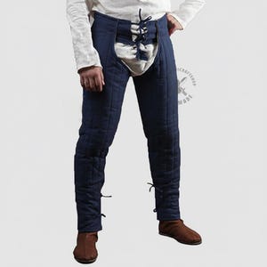 Medeltida vadderade bomullsleggings: SCA-rustningsbyxor under Gambeson-maillehöga tygbyxor