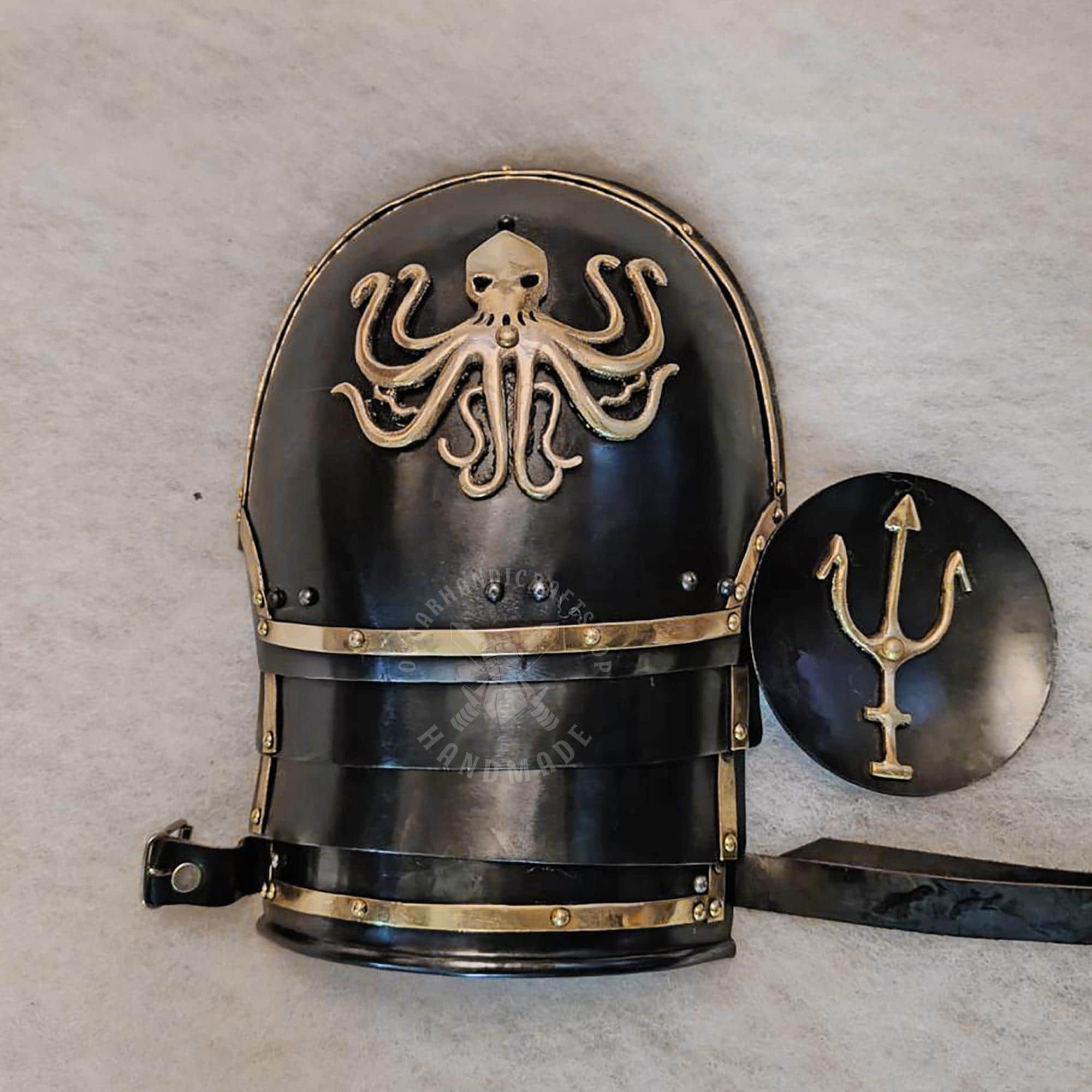Spaulde Black Steel Octopus Spaulder Armor โ Medieval Shoulder Pauldron, LARP ...