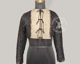 Medieval Chainmail Gambeson Armor – Handmade SCA LARP Battle Ready Costume, 9mm Flat Riveted Steel