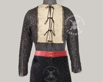 Chainmail Voider Gambeson with Skirt - 9mm Flat Ring Riveted washer for medieval event