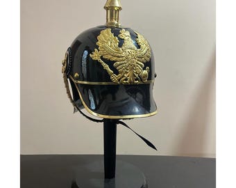 第一次世界大戦ドイツ軍ピッケルハウベヘルメット：真鍮製スパイク付き