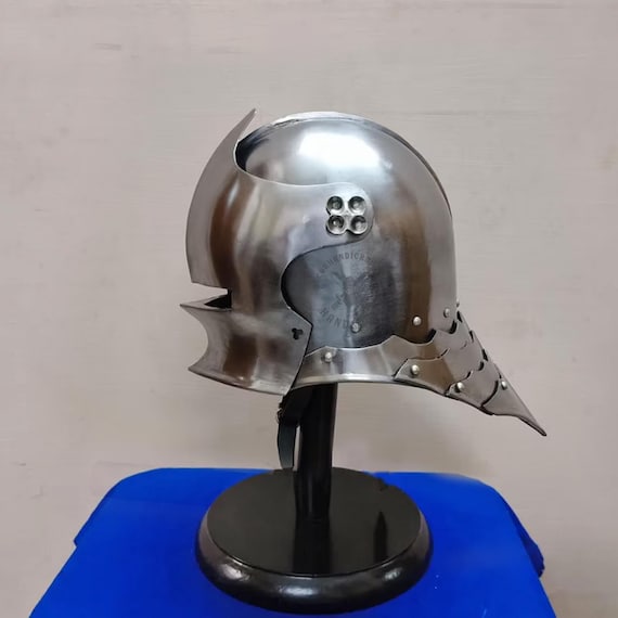German Sallet Helmet - 18 Gauge Steel Medieval Knight Armor | Battle Ready LARP Helmet, SCA
