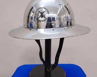 Medieval Kettle Helmet – 18 Gauge Mild Steel War Hat for LARP SCA