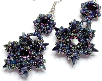 PDF beading tutorial pattern - Brier earrings - 8mm - 1088 - Swarovski Chatons