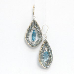 Creole Style beaded earrings - Swarovski crystals - tutorial - pattern - PDF download