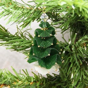 Beading Pattern Tutorial PDF download Christmas Tree Christmas Ornament Peyote Stitch 'Ruffles' image 1