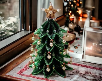 El árbol de Navidad de la esperanza - Puntada de peyote - Patrón de cuentas