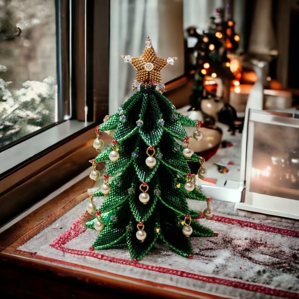 Der Weihnachtsbaum der Hoffnung – Peyote-Stich – Perlenmuster