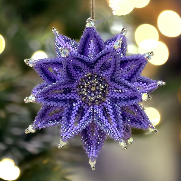 Beading Pattern - Butterfly Nebula Ornament - Christmas Tree Ornament - Peyote