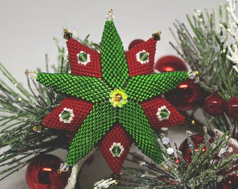 Beading Pattern - Tutorial -  Ornament - The Christmas Star - Star - Christmas - PDF download