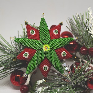 Schema perline - Tutorial - Ornamento - La Stella di Natale - Stella - Natale - Stella Peyote - Download PDF