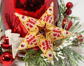 Beading Pattern - Butterfly - Star - Christmas - tutorial - PDF download - Peyote