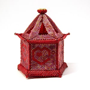 Beading Pattern - Tutorial -  Ornament - The Heart Box - Lantern - Gift Box - Tea Light Holder - Valentine - PDF download