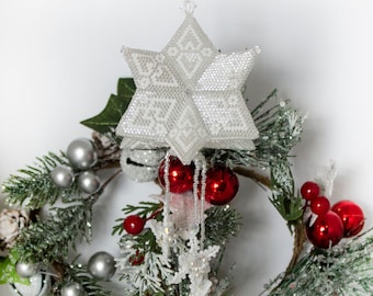 Beading Pattern - Tutorial -  Ornament - Trinity - peyote stitch - PDF download - Christmas
