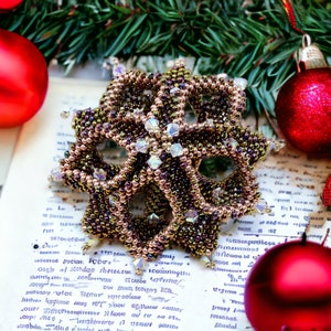 Beading Pattern - Calytrix Star Ornament - Christmas Tree Ornament - Peyote