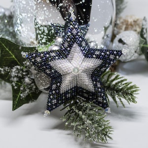 Beading Pattern - Starlight - Star - Christmas - tutorial - PDF download - Peyote - Warped Square Star