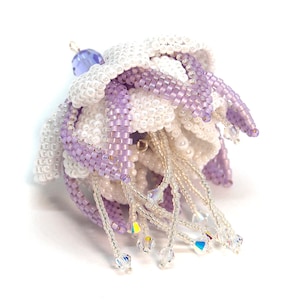 Beading Pattern - Tutorial -  Ornament - Fuchsia Flower - Peyote Stitch - Brick Stitch - PDF download