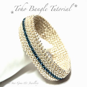 Beading tutorial pattern - PDF email download - Seed Bead Bangle - right angle weave - RAW - 'Toho' bangle