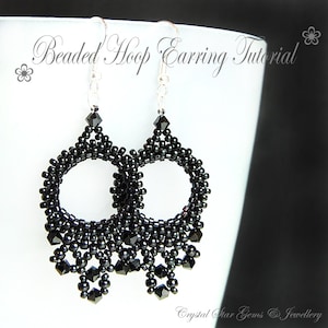 PDF beading tutorial pattern - Hoop earrings