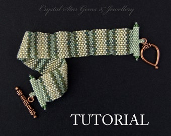 PDF beading tutorial pattern - Striped peyote bracelet