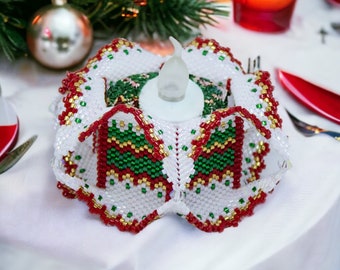 Beading Pattern - Winged Tea Light Holder - Christmas Cracker Pattern match - Peyote