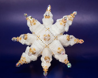 Beading Pattern - Tutorial -  Ornament - The Moravian Star - PDF download - Crystal Star Gems - Tracey Lorraine