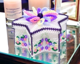 Beading Pattern - Tutorial -  Ornament - The Star Trinket Box - PDF download - Crystal Star Gems - Tracey Lorraine