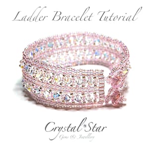 PDF beading tutorial pattern - Ladder stitch bracelet