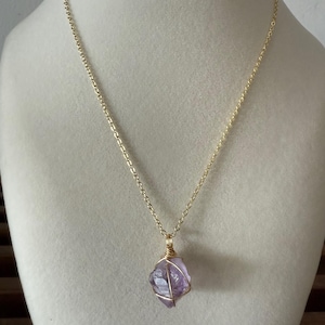 Amethyst necklace, February birthstone jewelry, Pisces zodiac gift, dainty crystal pendant, purple gemstone necklace
