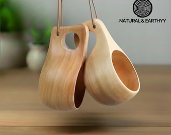 Taza Kuksa / Taza de madera / Taza ecológica sin residuos / / Minimalista / Estilo escandinavo